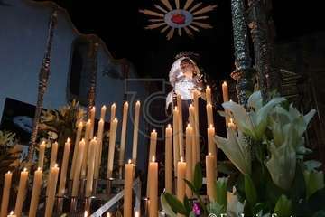 Los 8 pasos de la procesión del Viernes Santo, a punto en la Basílica de Telde (Foto TA)